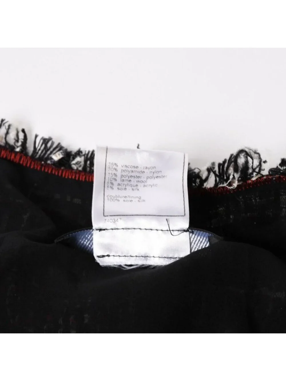 Chanel Tweed Jacket CC Logo Black Red White